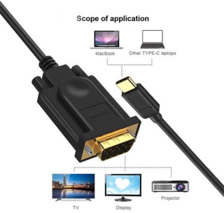 QGeeM QG-UA17 Type-C to VGA Dönüştürücü