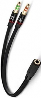 Powermaster 3.5mm Stereo AUX to Stereo Kulaklık Mikrofon Dönüştürücü