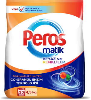 Peros Matik Beyaz ve Renkler Toz Çamaşır Deterjanı 4.5 kg
