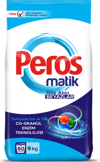 Peros Matik Göz Alıcı Beyazlar Toz Çamaşır Deterjanı 9 kg