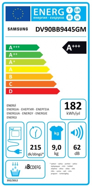 Samsung DV90BB9445GMAH Isı Pompalı Kurutma Makinesi