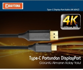 Daytona K-01 USB Type-C to DisplayPort Dönüştürücü