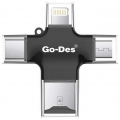 Go Des 4in1 Micro SD USB Type-C Lightning Micro resim