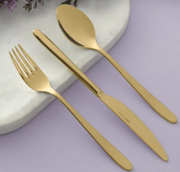 Hisar Side Titanyum Gold 18 Parça Çatal Kaşık Bıçak Takımı