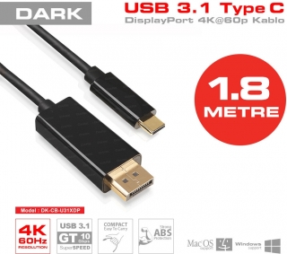 Dark USB 3.1 Type-C to DisplayPort Dönüştürücü