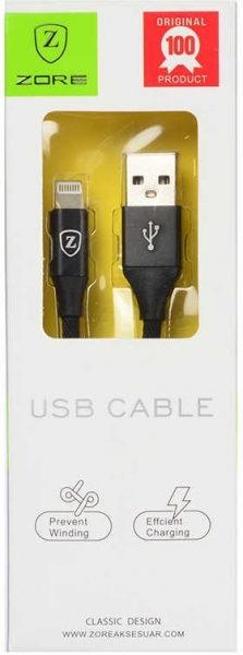 Zore Metal Uçlu Lightning Şarj Kablosu