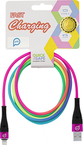 Piili Rainbow Lightning Şarj Kablosu