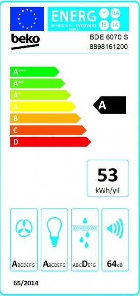 Beko BDE 6070 S Davlumbaz