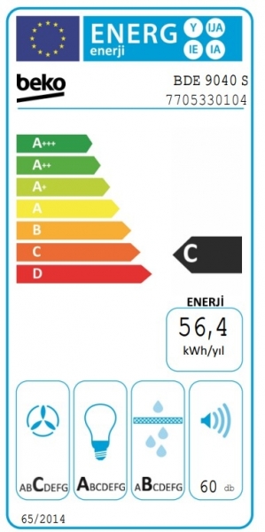 Beko BDE 9040 S Davlumbaz
