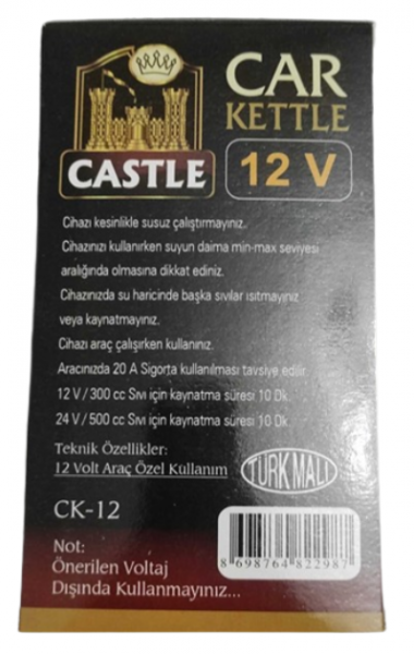 Castle CK-12 Seyahat Su Isıtıcı