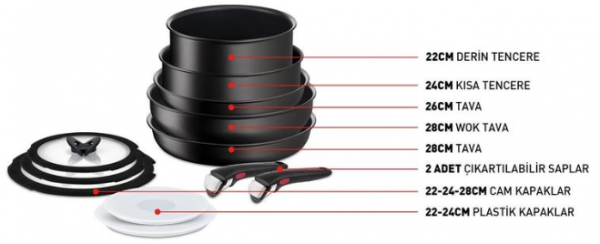Tefal Ingenio Exception Titanyum 6X 12 Parça Tencere ve Tava Seti