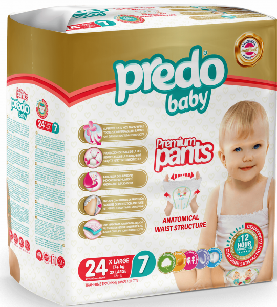 Predo Baby Premium Pants 7 Beden 24 Adet Bebek Bezi (X Large)