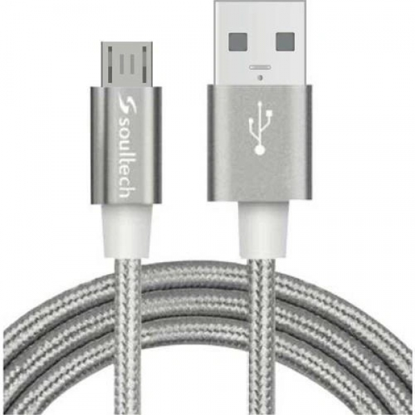 Soultech 2A Micro Metal Rope Platinum Şarj Kablosu
