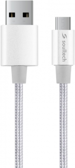 Soultech 2A Micro Metal Rope Platinum Şarj Kablosu