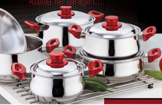 Gülsan Pelino 9 Parça Çelik Tencere ve Tava Seti