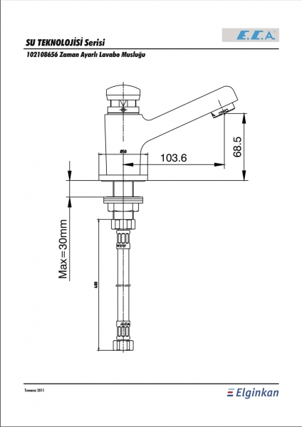 E.C.A. 102108656 Lavabo Bataryası