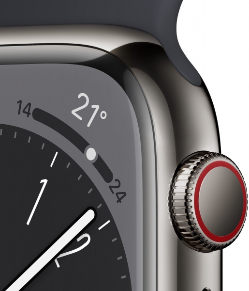 Apple Watch Series 8 Cellular 45mm Paslanmaz Çelik Kasa ve Spor Kordon Akıllı Saat