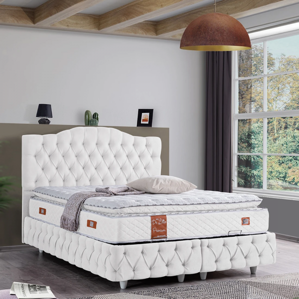 Cesur Viyana Premium Pedli 180x200 Baza+Başlık+Yatak Seti