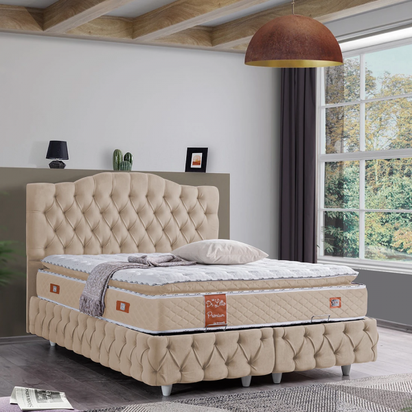 Cesur Viyana Premium Pedli 160x200 Baza+Başlık+Yatak Seti