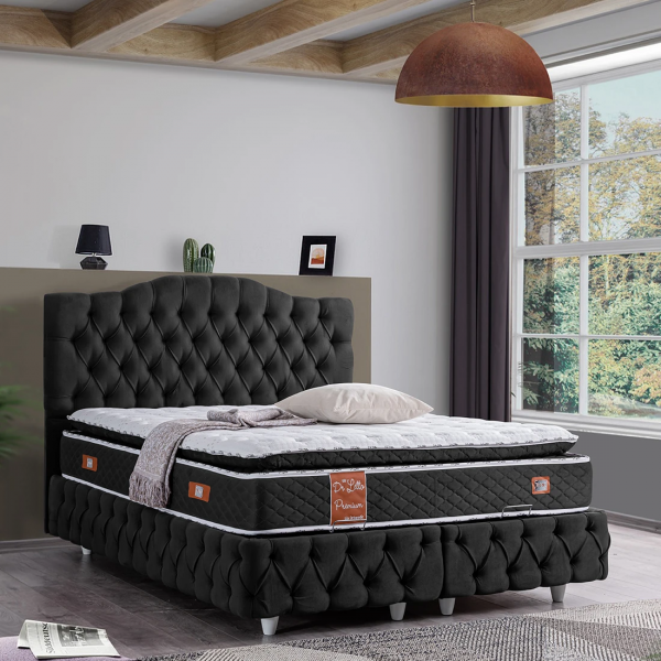 Cesur Viyana Premium Pedli 90x190 Baza+Başlık+Yatak Seti