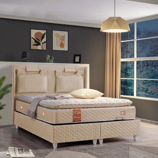 Cesur Venedik Premium Pedli 100x200 Baza+Başlık+Yatak Seti
