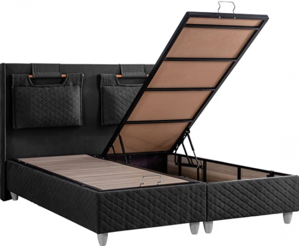Cesur Venedik Premium Pedli 100x200 Baza+Başlık+Yatak Seti