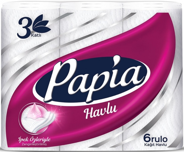 Papia İpek Özlü Kağıt Havlu 6 Rulo