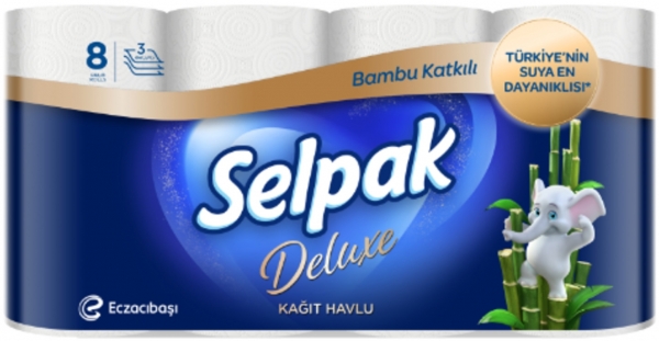 Selpak Deluxe Bambu Katkılı Kağıt Havlu 8 Rulo