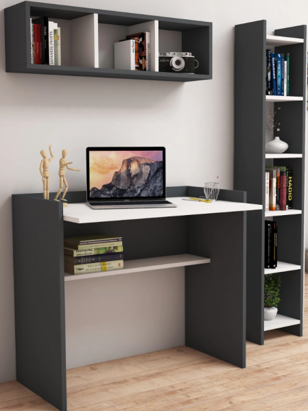 Bimossa U1030 Nurbanu Antrasit/Beyaz Çalışma Masası