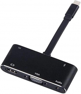 Alfais 4348 USB 3.1 Type-C to HDMI VGA USB 3.0 Dönüştürücü