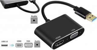Alfais 4933 USB 3.0 to HDMI VGA 3.5mm Dönüştürücü