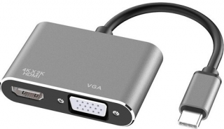 Alfais 4728 USB 3.1 Type-C to HDMI VGA Dönüştürücü
