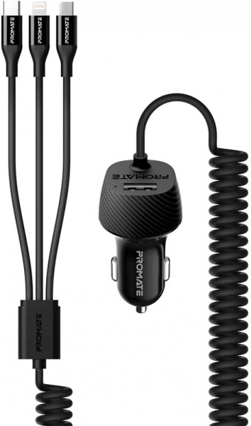 Promate VolTrip-Uni Şarj Aleti (USB Micro-B / USB Type-C / Lightning)