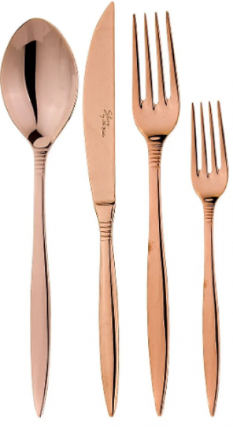Aryıldız Linea Parlak Bronz 24 Parça Çatal Kaşık Bıçak Takımı