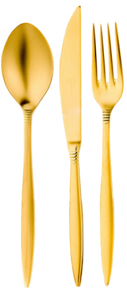Aryıldız Linea Mat Gold 24 Parça Çatal Kaşık Bıçak Takımı