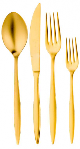 Aryıldız Noble Mat Gold 24 Parça Çatal Kaşık Bıçak Takımı