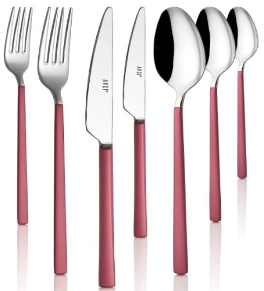 Avcı Pink Touch Mat 7 Parça Çatal Kaşık Bıçak Takımı