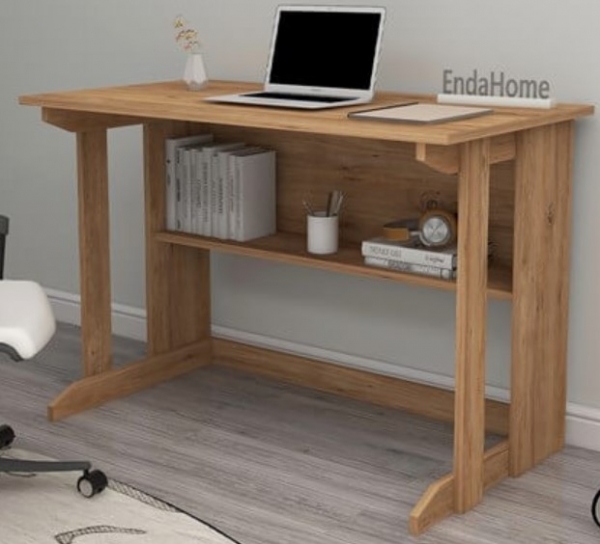 Enda Home Pillar Raflı Çam Çalışma Masası (Çam)