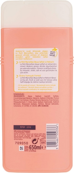 Le Petit Marseillais Beyaz Şeftali ve Nektarin 400 ml Duş Jeli