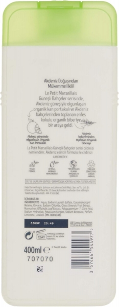 Le Petit Marseillais Organik Kan Portakalı ve Biberiye 400 ml Duş Jeli