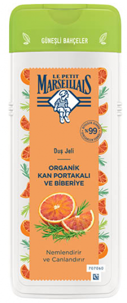 Le Petit Marseillais Organik Kan Portakalı ve Biberiye 400 ml Duş Jeli