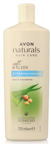 Avon Naturals Aloe ve Macadamia Özleri 2'si 1 Arada 700 ml Şampuan