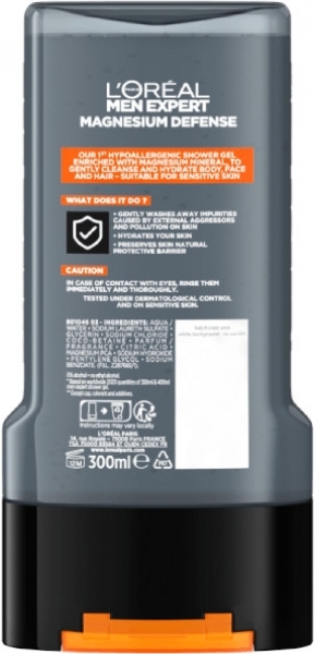 Loreal Paris Men Expert Magnesium Defense 300 ml Duş Jeli