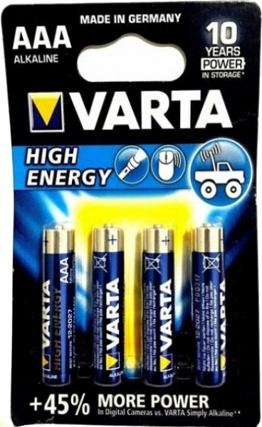 Varta High Energy AAA 4'lü İnce Kalem Pil