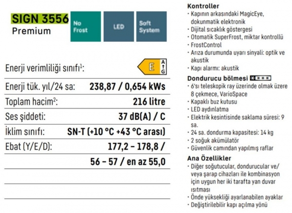 Liebherr SIGN 3556 Derin Dondurucu