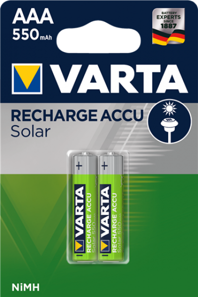 Varta Recharge Accu Solar AAA 550mAh 2'li İnce Kalem Pil