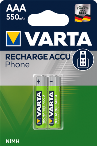 Varta Recharge Accu Phone AAA 550mAh 2'li İnce Kalem Pil