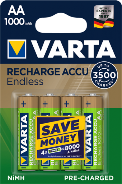 Varta Recharge Accu Endless AA 1000 mAh 4'lü Kalem Pil