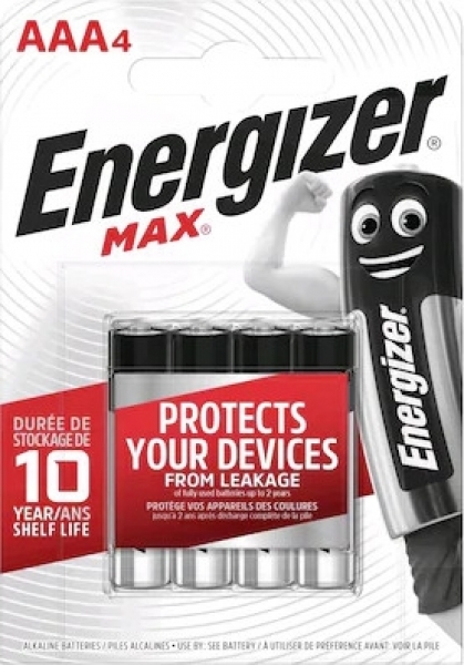 Energizer Max AAA 4'lü İnce Kalem Pil