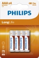 Philips LongLife AAA 4'lü (R03L4B/97) İnce Kalem Pil